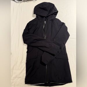 Ivivva Black Hooded Raincoat - fleece lined